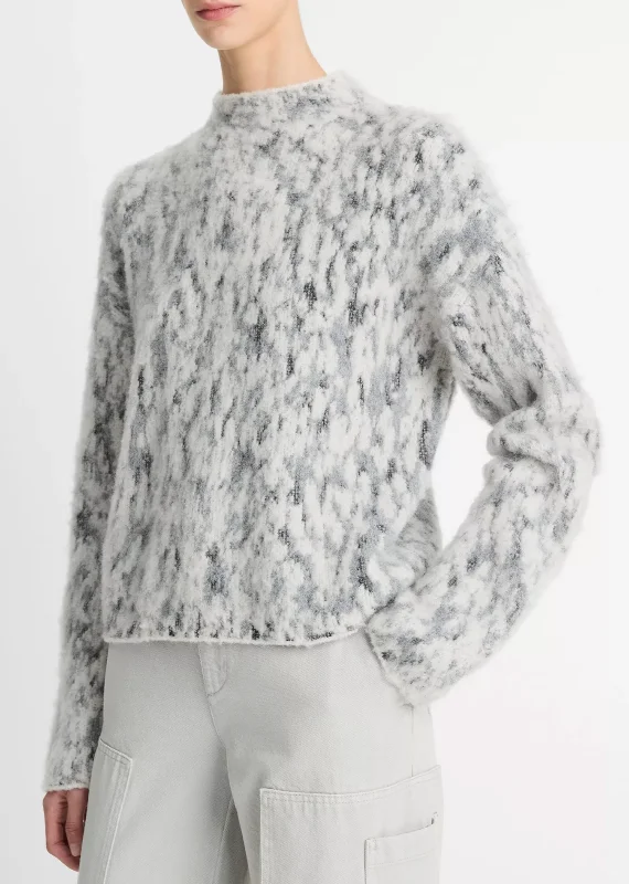 Abstract Onyx Jacquard Mock Neck Sweater Sweater Knitwear Pullover