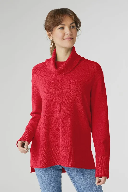 Heavenly - Luxe Turtleneck Sweater | Red Collared Crew Neck Turtle Neck