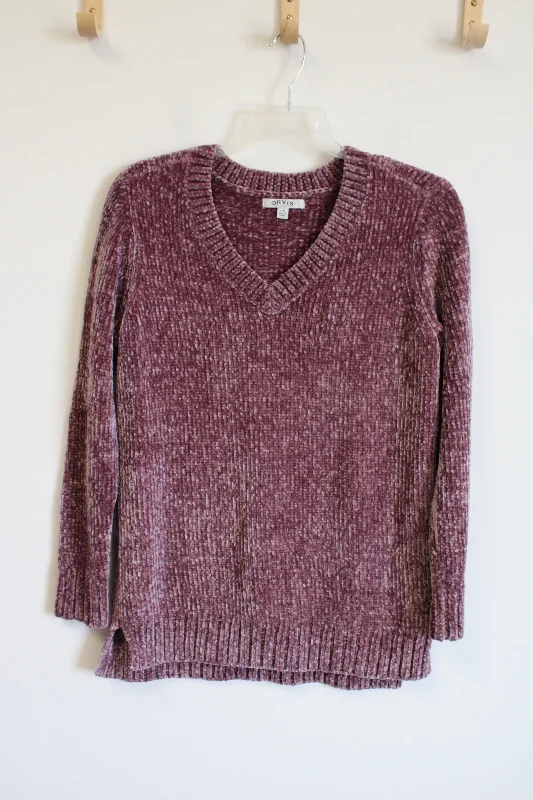 Orvis Dusty Pink Knit Sweater | L Beaded Sweater Sequined Faux Fur