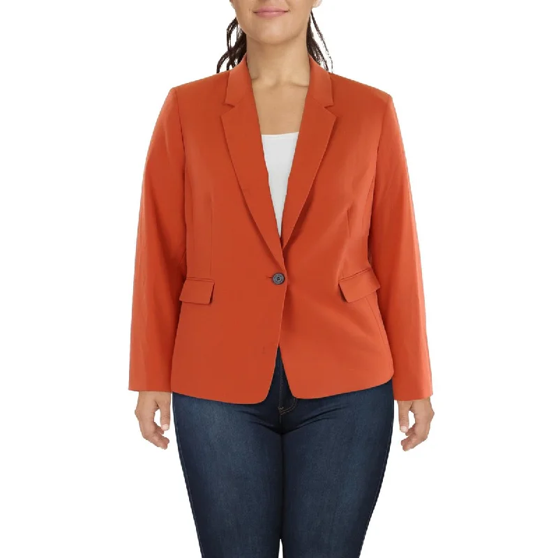 Womens Collared Office One-Button Blazer Women's Elegant Jacket