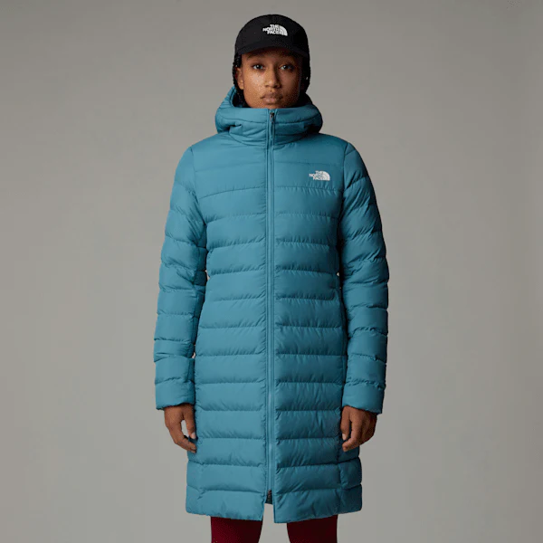 Women's The North Face | Aconcagua Hooded Parka | Algae Blue Lightweight Travel Parka Coat