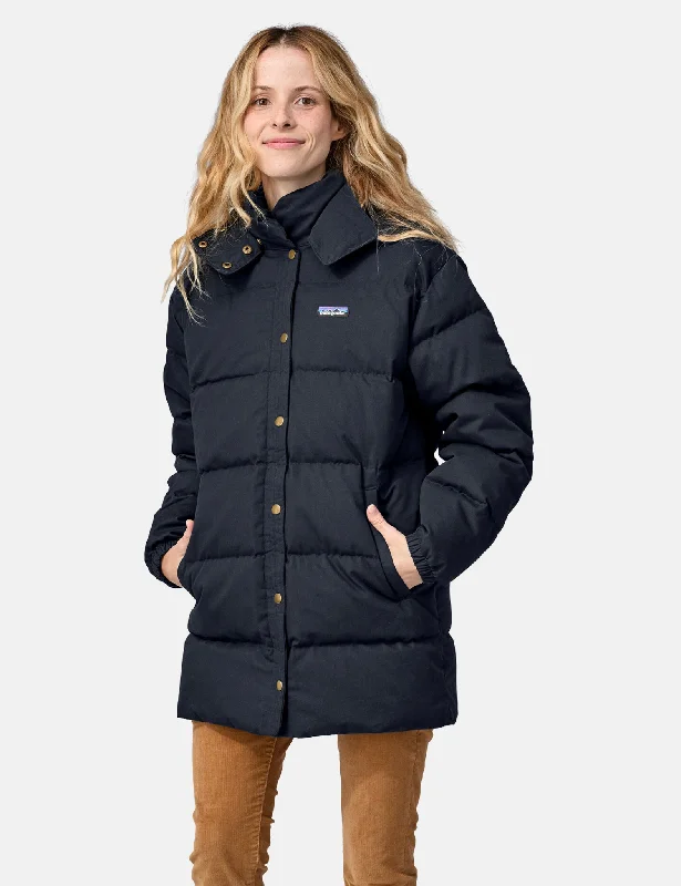 Patagonia Women's Cotton Down Parka - Pitch Blue Classic Zipper Parka Jacket