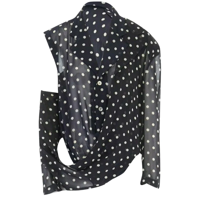 Comme Des Garcons polka dot dual layer draped ont blazer Women's Unique Blazer