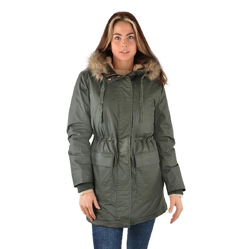 Thomas Cook Women's Kate Water Resistant Parka Khaki Warm Hoodie Parka Jacket