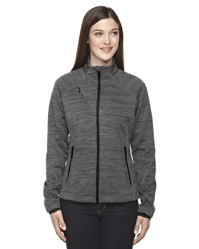 78697 Ash City - North End Sport Red Ladies' Flux Mélange Bonded Fleece Jacket Rayon Fabric Velvet Fabric Corduroy Fabric