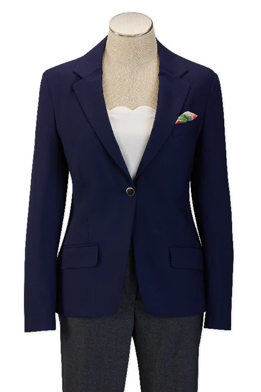 Ladies Blazer - BRIGHT BLUE - 98/2 WOOL/LYCRA SUPER100 Women's Boutique Suit