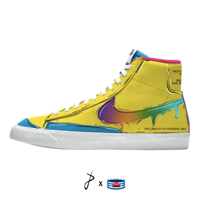 "'90s Snack Pack" Nike Blazer Mid Shoes by Stadium Custom Kicks Women's High-End Blazer