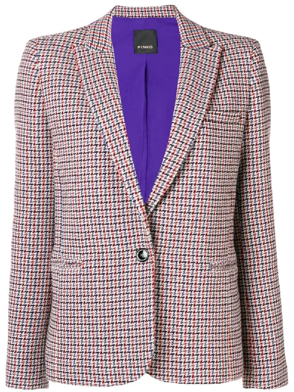 tweed style blazer Women's Navy Jacket