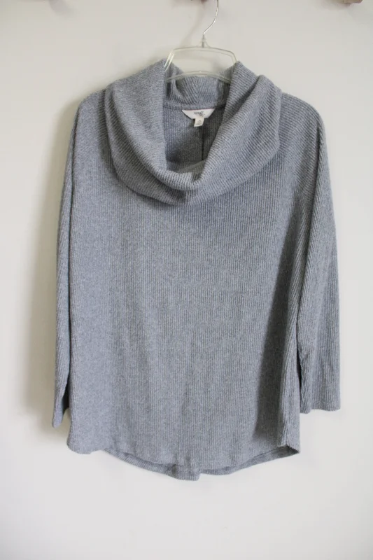 Terra & Sky Gray Rib Sweater | 14W Modern Contemporary Chic