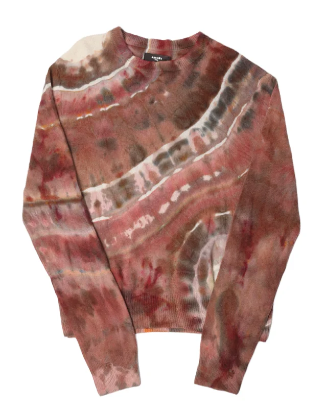 Tie-Dye Cashmere Blend Sweater Chenille Brocade Lace