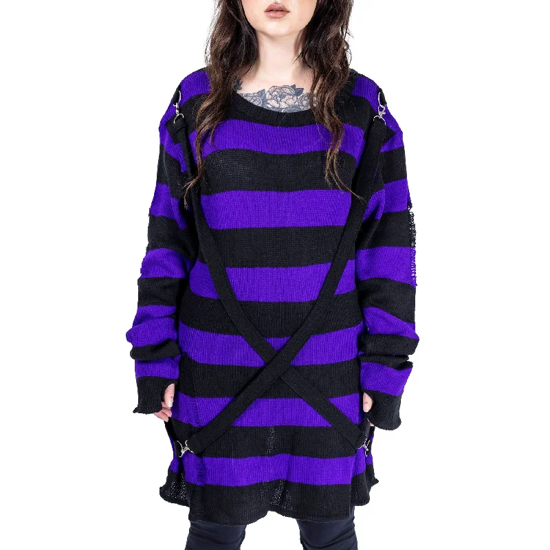 ORIANA JUMPER - BLACK/PURPLE Terry Terry Cloth Terry Knit