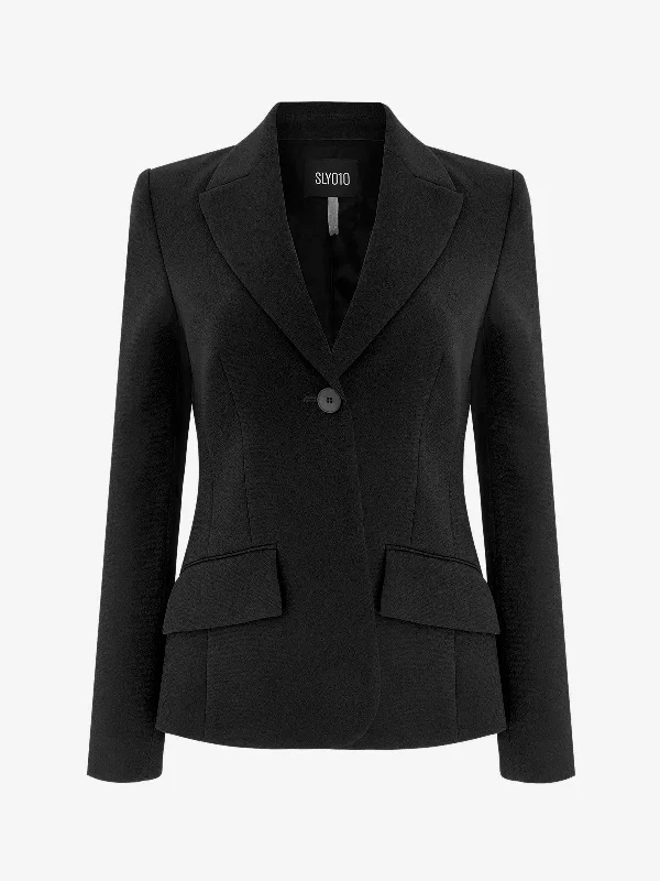 Blazer Gesine mit einem Knopf in schwarz Women's Patchwork Suit