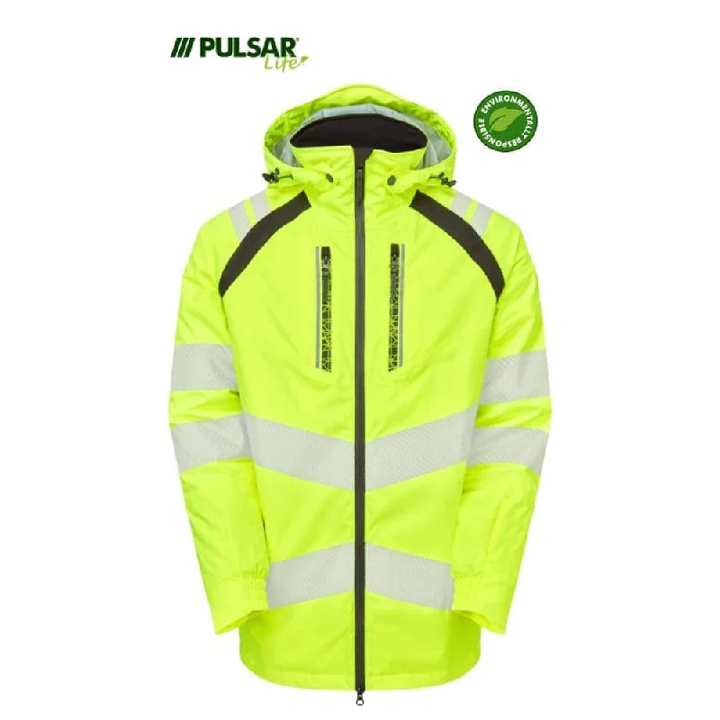 PULSAR® LIFE LFE968 GRS Women's Waterproof Hi-Vis Insulated Parka Yellow Softshell Outdoor Parka Jacket