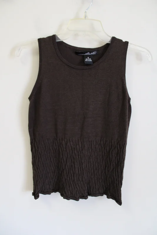 Willi Smith Brown Knit Sweater Tank | S Anti-Pilling Anti-Shrink Durable