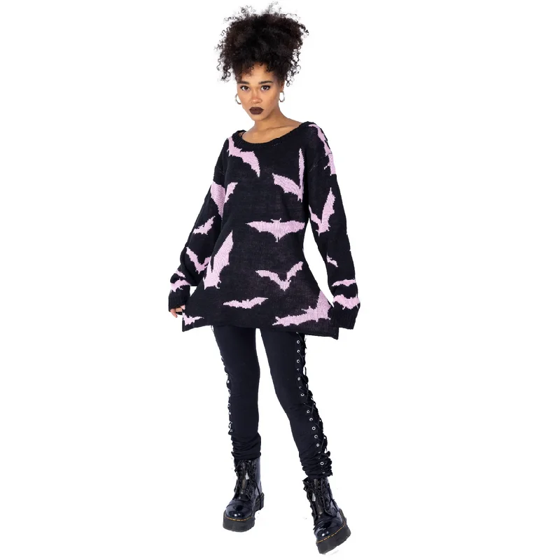 RULE THE NIGHT JUMPER - BLACK/PINK Stylish Fashionable Trendy