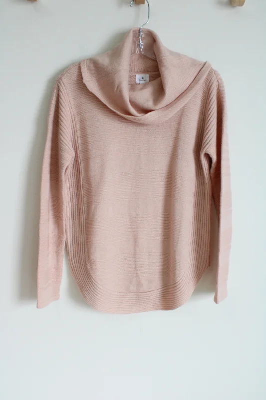 Dressbarn Soft Pink Turtleneck Sweater | XS Collared Crew Neck Turtle Neck