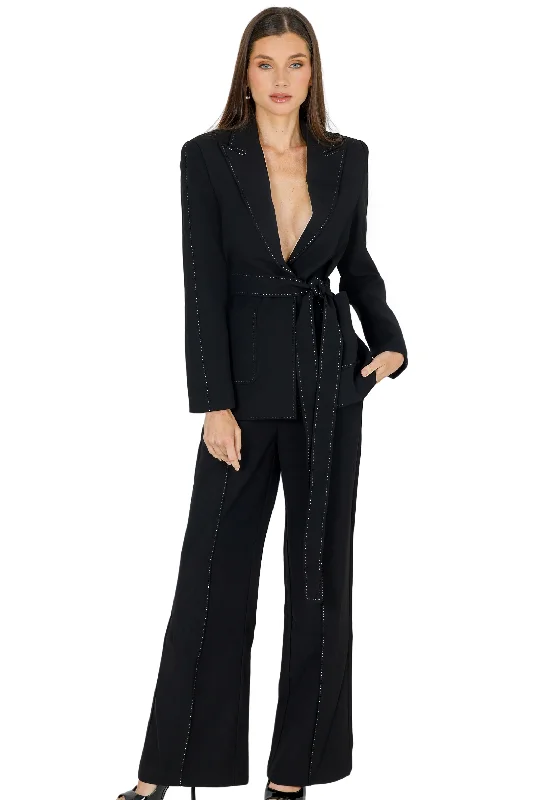 Yena Blazer with Belt (BLACK) Women's Adventure Blazer