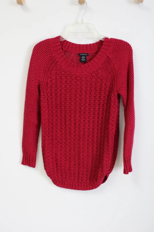 Calvin Klein Pink Knit Sweater | S Zippered Buttoned Snapped