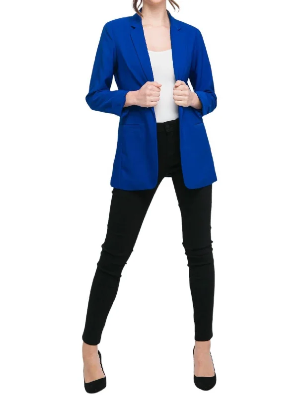 Walk The Walk Blazer In Royal Blue Women's Travel Jacket