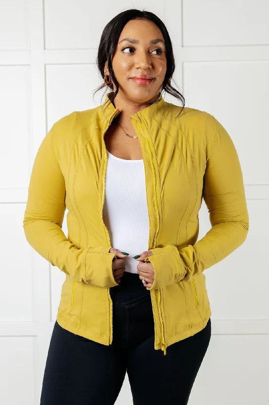 Hazel Blues® |  Staying Swift Activewear Jacket in Yellow Pear Nylon Jacket Polyester Jacket Spandex Jacket