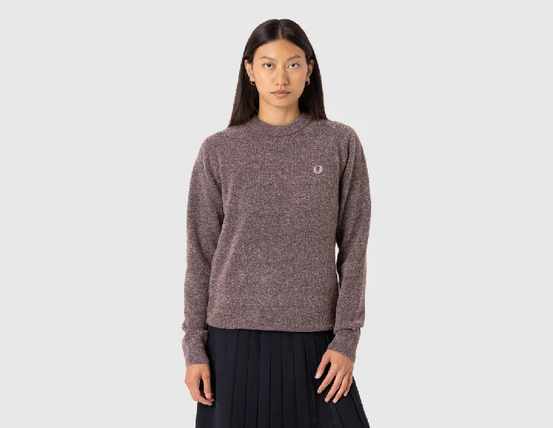 Fred Perry Women's Jumper Road Brick / Ultra Violet Mesh Sweater Canvas Denim