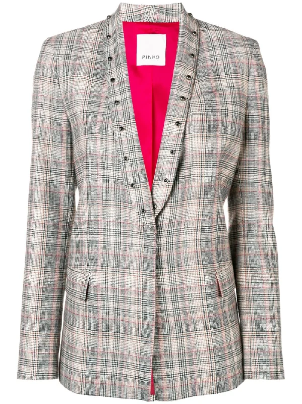 Prince of Wales check blazer Women's Luxury Jacket