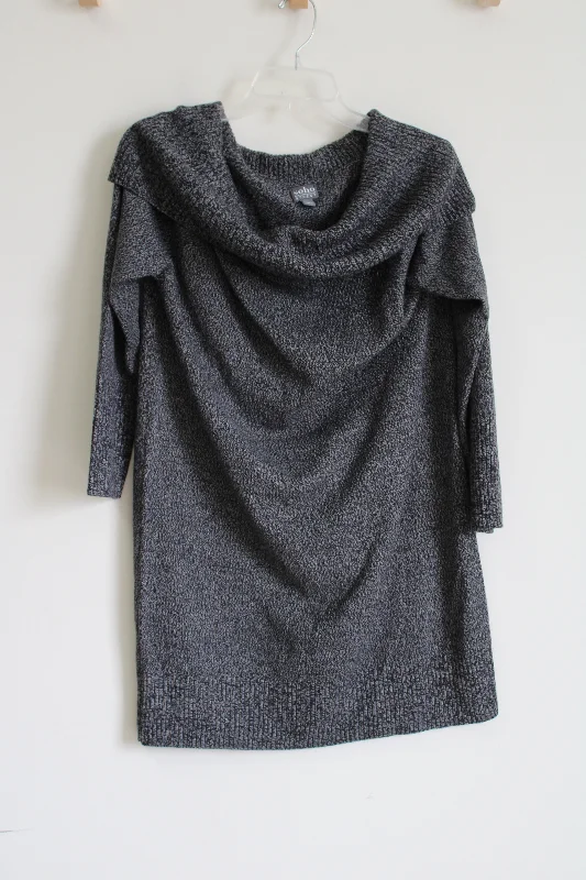 Soho Street New York & Co. Gray Knit Cowl Neck Sweater Dress | L Casual Formal Business