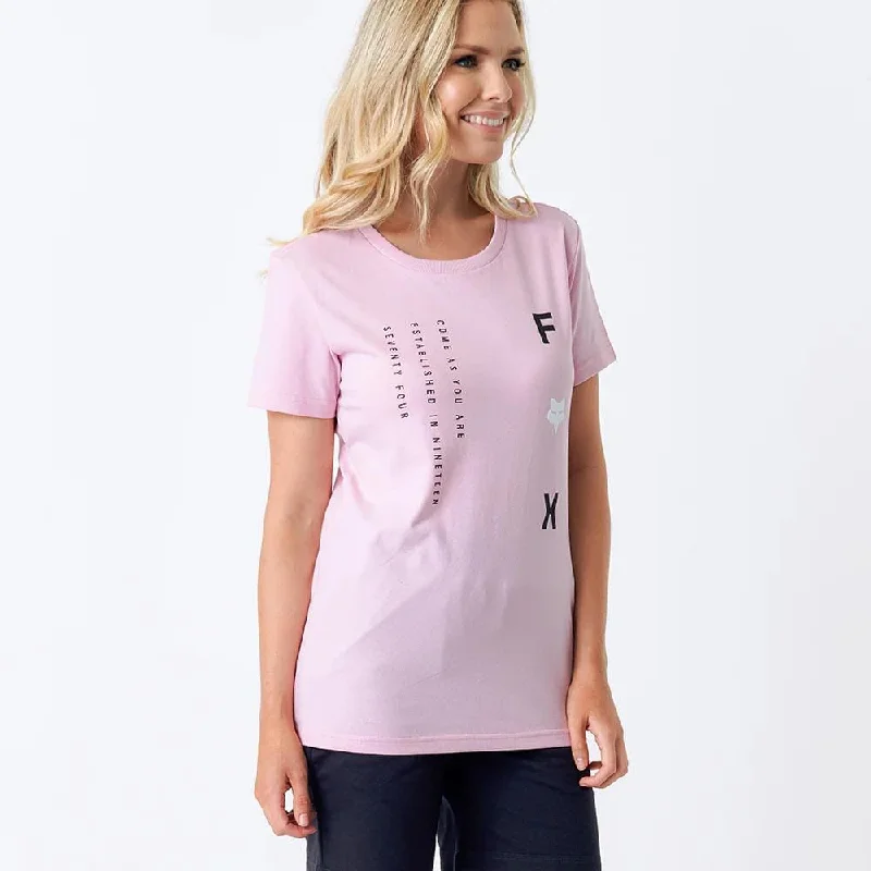 Fox Womens Come As You Are Short Sleeve Tee Blush Wool Fabric Cashmere Fabric Tweed Fabric