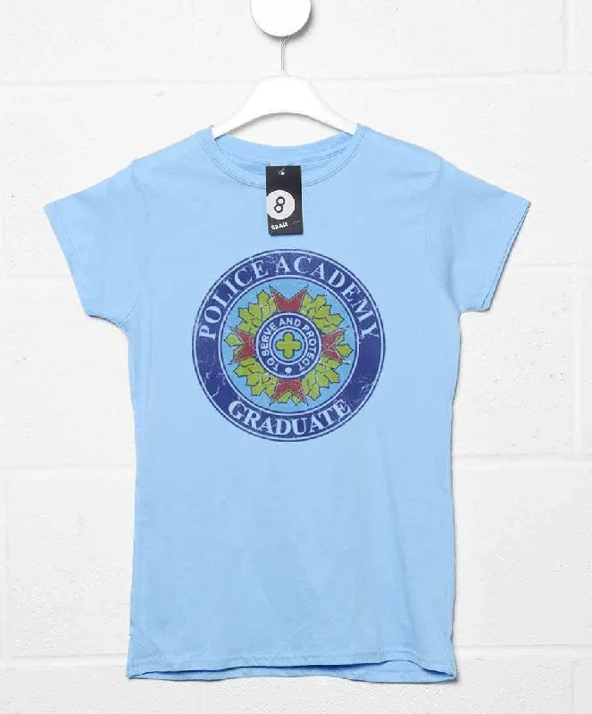 Police Academy Graduate T-Shirt for Women Graphic Embroidered Appliqued