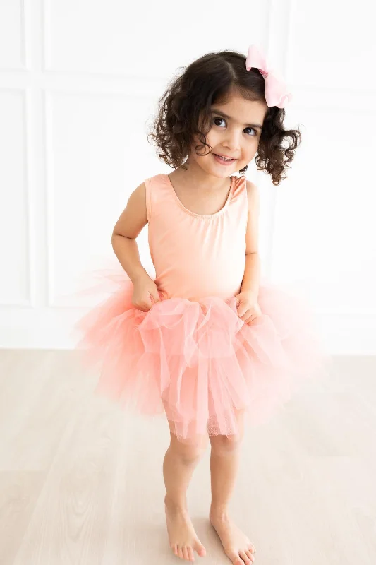 Bright Peach Tank Tutu Leotard floral tank top