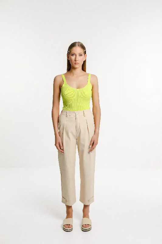 Neva Tank - Sale - Lime Green one shoulder tank