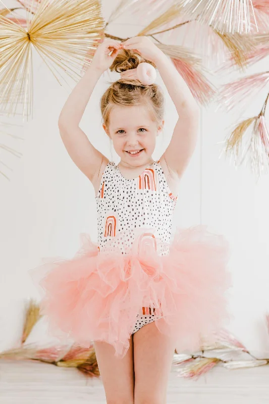 Peach Rainbow Tank Tutu Leotard open back tank