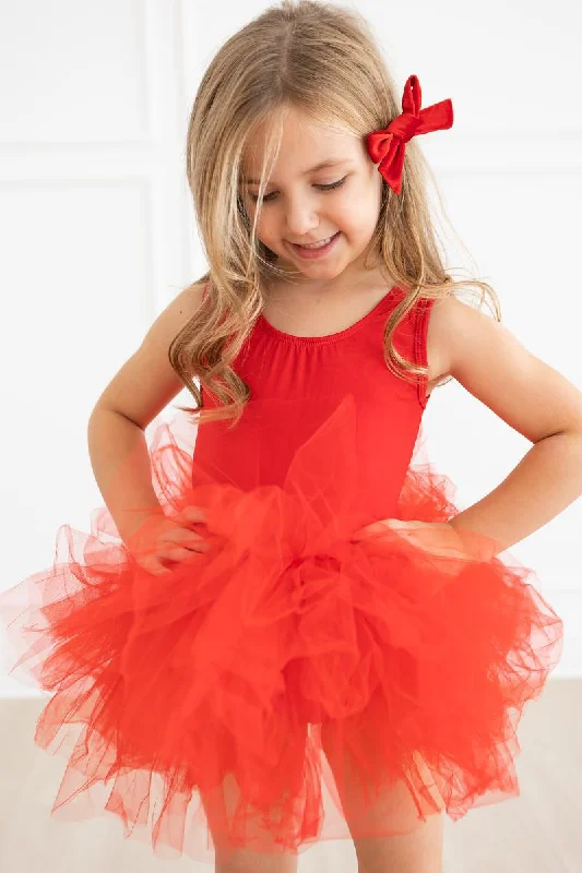 Red Tank Tutu Leotard solid color tank