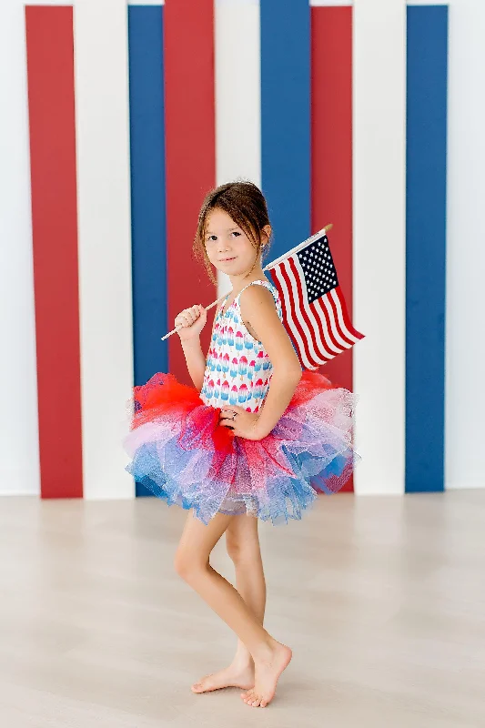 Red, White & Cute Tank Tutu Leotard print tank top