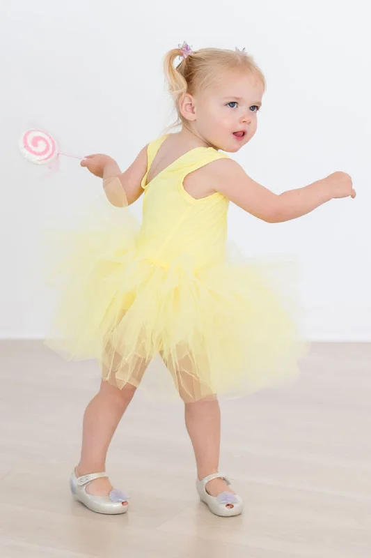 Yellow Tank Tutu Leotard sheer tank top