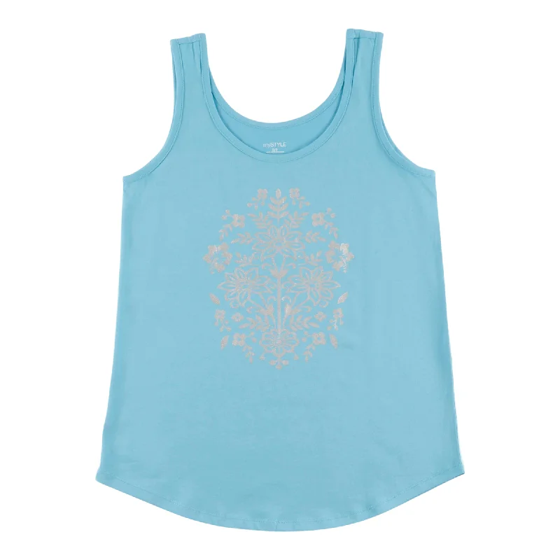 mySTYLE Women's Country Cool Medallion Tank Top mint tank top