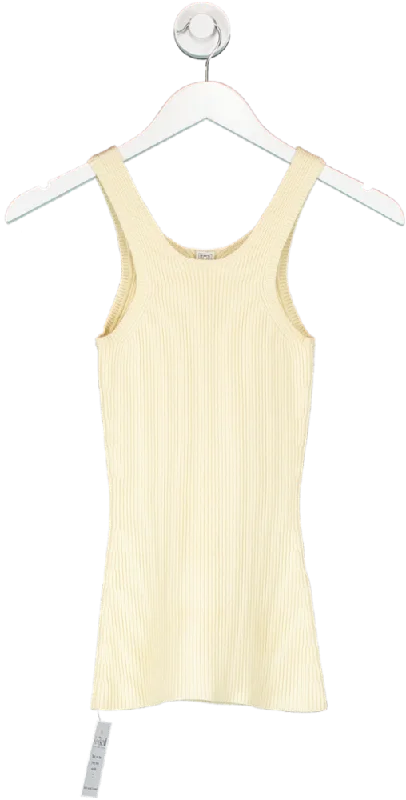 Totême Cream Knit Curved Tank Top UK XXS print tank top