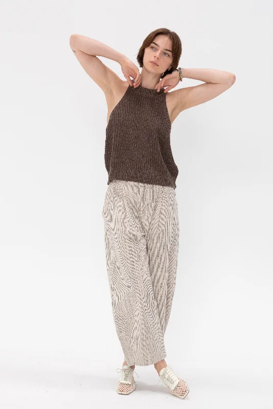 Ori Racer Linen Tank, Chocolate sleep tank top