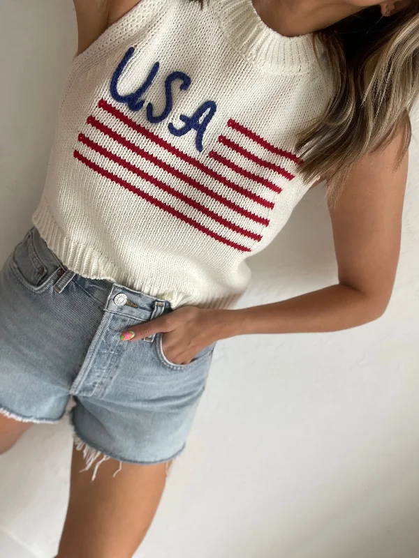 USA Knit Tank Top tie dye tank