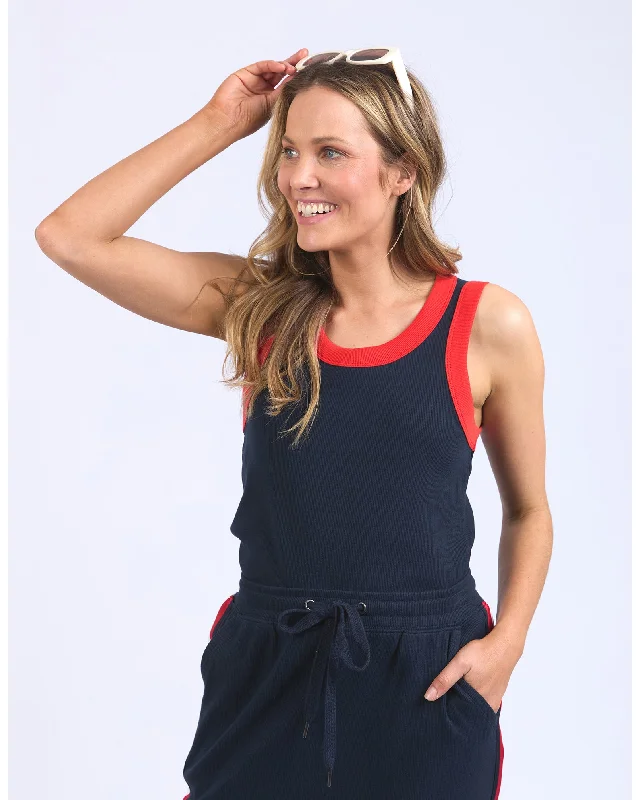 Foxwood Stability Rib Tank - Navy summer tank top