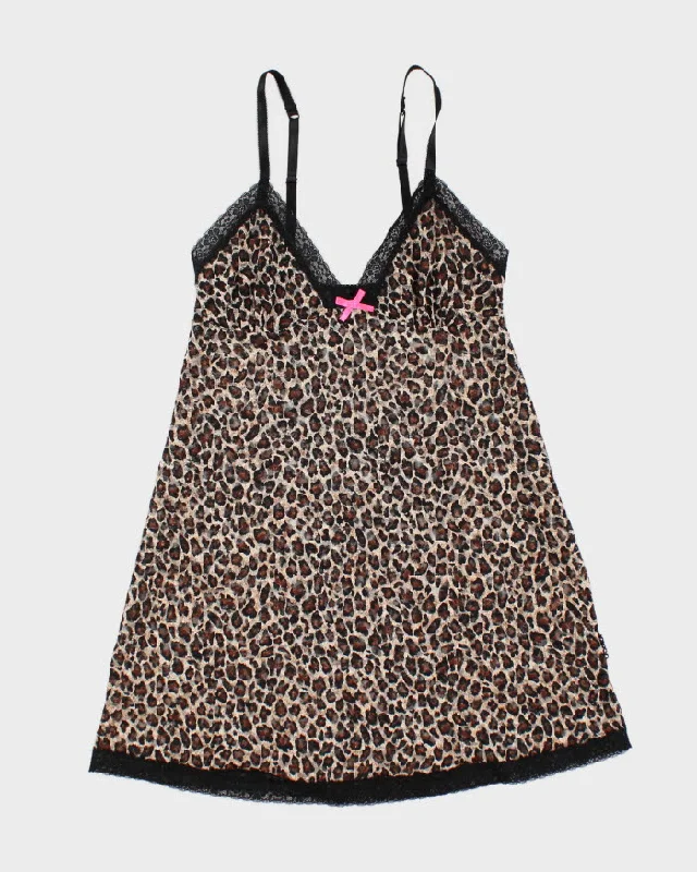 00s La Senza Leopard Print Lace Lingerie Slip Dress - M Tunics Business professional