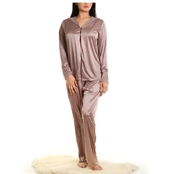 Sexy Nighty For Women 2 Piece Polyester Nightdress For Women Cowl Neckline Elegant