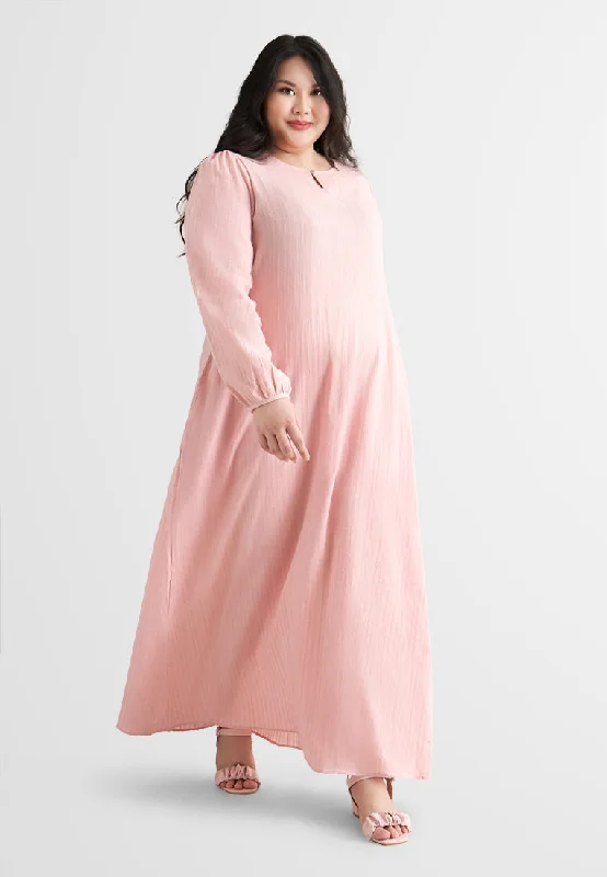 Catalina Cotton Puff Sleeve Jubah Dress - Pink Tunics Occasion special