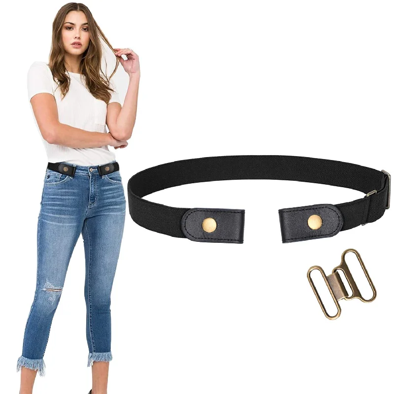 Women Invisible Belts Buckle Free Women Stretch Belt Elastic Waist Belt for Jeans Pants Dresses Tunics Gym athletic