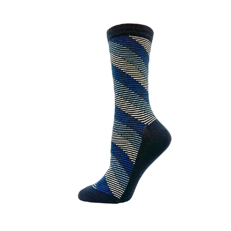 "Diagonal Stripe" cotton dress sock by Point Zero - Medium Tunics Fashionable chic