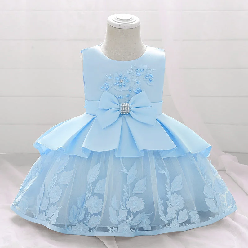 Baby Girl Birthday Party Dresses Infant Summer Embroidered Ball Gowns Princess Dresses Tunics Fall fleece