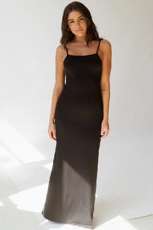 The Only Long Dress - Matte Black Tunics Brand named