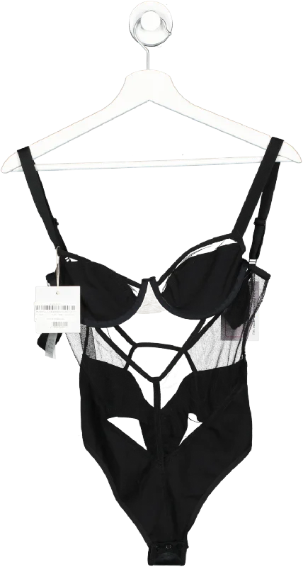 Undress Code Black Remember Me Bodysuit UK S Turtleneck Neckline Stylish