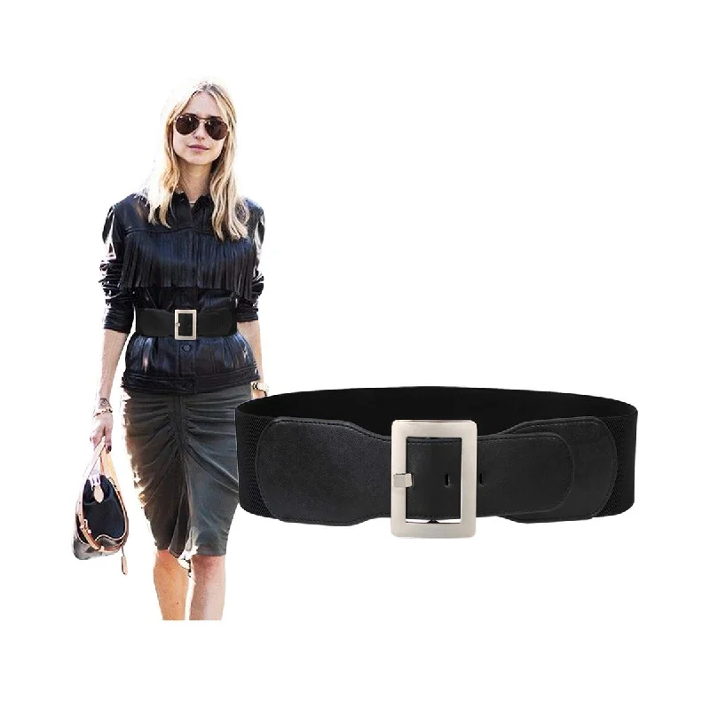 Women Wide Cinch Waist Belt Ladies Fashion Belt for Dresses with Metal Buckle Tunics Modern contemporary