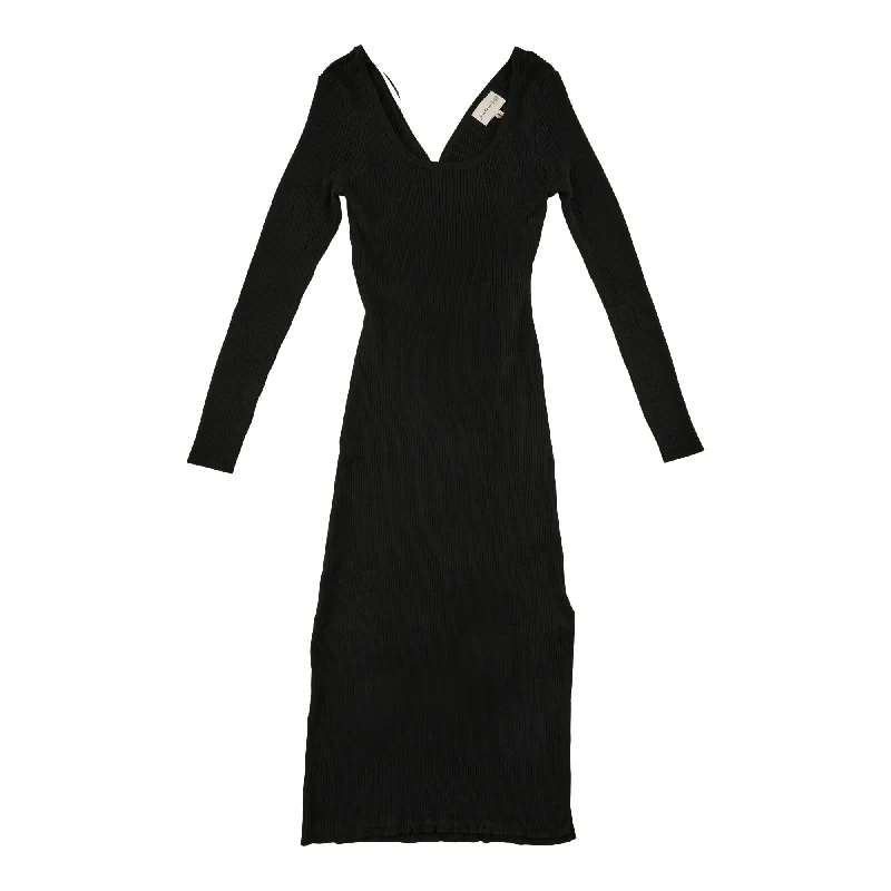 Women's Long Sleeve V-Neck Sweater Dress Tunics Stylish modern